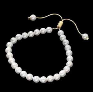 Faux Pearl Beaded Slider Bracelet